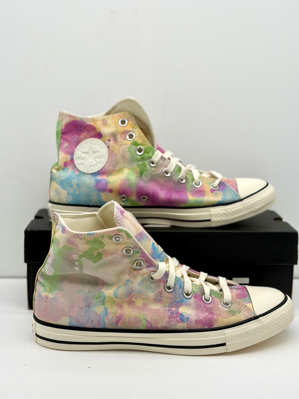 Converse High Top Sneakers - Pastel Multicolor Tie-Dye Man’s 10